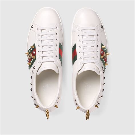 black studded gucci sneakers|Gucci ace style sneakers.